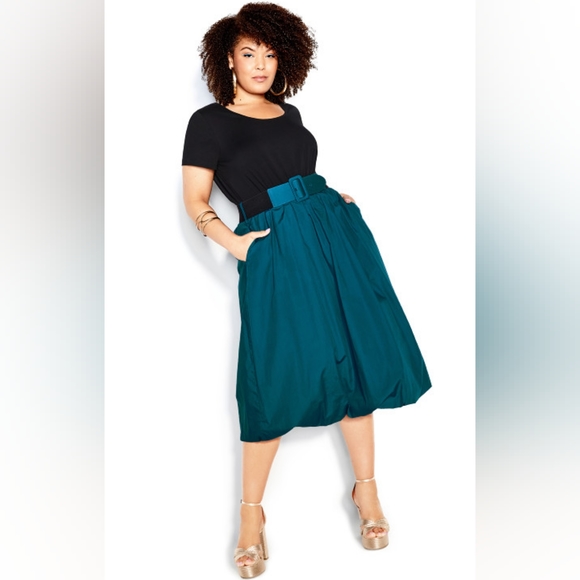 𝅺City chic Paris Days Dress - Teal - Picture 2 of 16